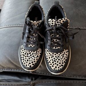 Vionic Black and White Dalmatian Print Athletic Sneakers